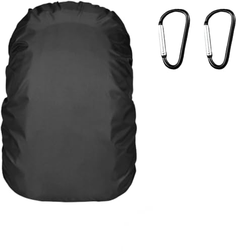 Funda Impermeable para Mochila, Cubre Mochila Lluvia, Cubierta de Bolsa Bolso Protector de Lluvia, Funda Impermeable para la Lluvia para Mochila, Funda Lluvia para Mochilas Escolares, 30-40L, Negro