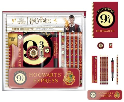 HARRY POTTER Schreibwaren Set groß (Plattform 9 3/4 Design) Geschenkset, Schulbedarf für Jungen und Mädchen - Offizielles Lizenzprodukt