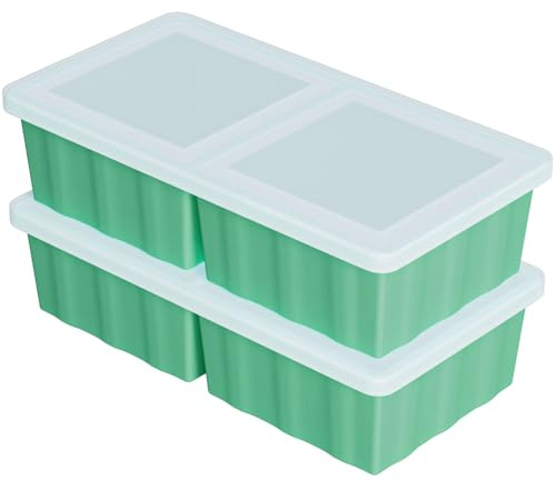 GGOW Silicone Freezer Tray: 2-Cup Soup Cube Tray - 2 Pack, Green