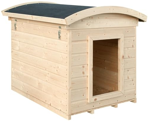 Hundehütte Outdoor kleine Hunde – Hundehaus Holz für Kleiner Rassen, wasserfestes Dach 87 x 102 x H85 cm, Größe S, Timbela M405-1