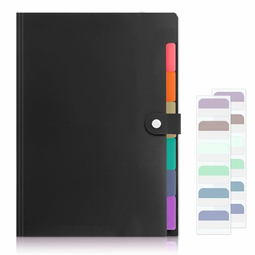 KONVINIT Dokumentenmappe A4,Fächermappe Mappen Ordnersystem,Ordnungsmappe a4 6 fächer,Tragbar Dokumente Organizer Mappe für Schule/Zuhause/Arbeit/Büro