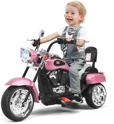 SOARS Moto Électrique Enfants 6V à 3 Roues, Voiture Électrique Enfants 91 X 48 X 64 CM Conduite Réaliste avec Musique, Phare, Klaxon, Siège Ergonomique, Charge 30 KG, Cadeau Garçon & Fille 3 Ans+