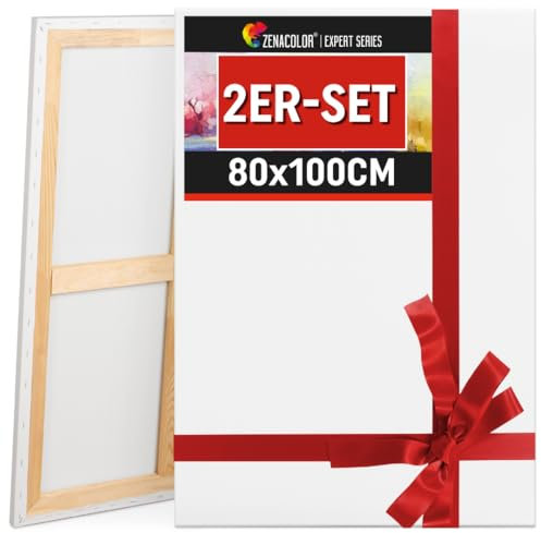 Zenacolor Toile Peinture 100x80 - Set de 2 Canvas Toile a Peindre sans Acide - Tout Type de Peinture sur Toiles