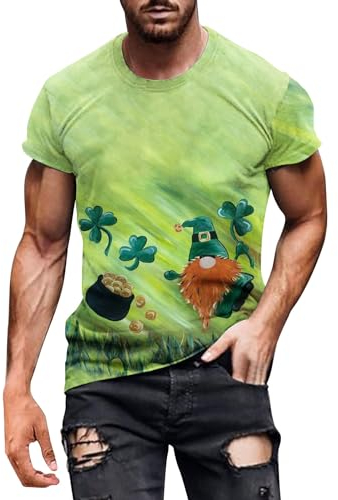 Yowablo t-Shirts für Herren in Übergröße Rundhalsausschnitt Fashion T-Shirts, Kurze Ärmel Tops (Mint Green-1, XXXL)