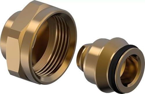 Vario 16 x 1,8/2,0 x 3/4 Klemmverschraubung x 2 Stück für Heizkreisverteiler und PEX Rohr, Verbindungsring für Fußbodenheizung, Klemmverbinder für Heizrohren (1065284)