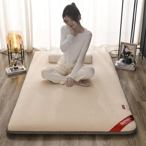 MAILEP Faltbare Futon Matratze, Dicken japanische Boden Matratze Tatami Schlafmatratzen Camping Matratze Twin/Full/Queen/King