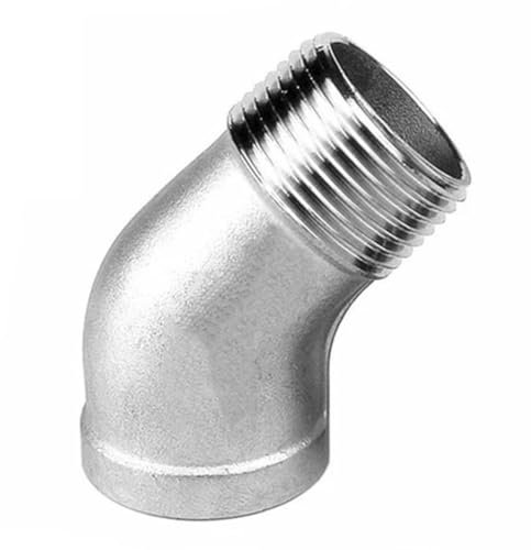 Armaturen aus Edelstahl, 1/4 Zoll 3/8 Zoll 1/2 Zoll 3/4 Zoll 1 Zoll 1-1/4 Zoll 1-1/2 Zoll 2 Zoll 3 Zoll 4 Zoll Buchse auf Stecker 45 Grad Winkelverbinder Kupplung 316 Edelstahl Rohrverschraubung, 1 St