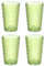 sourcing map 4 vasos de plástico transparentes, irrompibles, reutilizables, apilables, para café, leche, jugo, verde ámbar