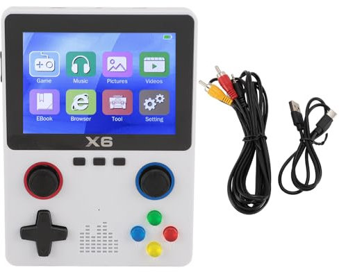 MENDUNER Retro Konsole, Handheld Spielekonsole mit 32G Speicherkarte, Pocket Console, Retro Spielekonsole, Unterstützt 11 Emulatoren, 3,5 Zoll IPS Bildschirm, 2000 mAh (White)