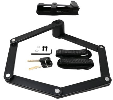 Stahlex Faltschloss 501 – 85 cm Fahrradschloss mit Schlüssel & Halterung, klappbar & kompakt, aus gehärtetem Stahl, sicheres Bügelschloss für E-Bike, MTB, Trekkingrad & Citybike