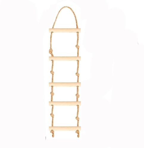 AKSXU Miniature Ladder, 4.5 x 18 cm Gnome Door Accessory, 1:12 Scale Christmas Decoration, Beige Rope Ladder, Rustic Style