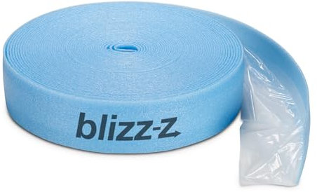 blizz-z protect Estrich-Randdämmstreifen mit Anschlussfolie (nicht selbstklebend) | 50 m x 8 mm x 100 mm (1 Rolle) | für Estrich, Boden, Fußbodenheizung | Polyethylen