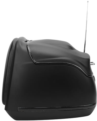 38L Motorrad-Kofferraum-Aufbewahrungsträger, Hintere Heckbox, Retro-Stil, Wasserfest, Großes Fassungsvermögen, Topcase mit Schlüsselschloss, aus ABS-Material, Geeignet für (Black)