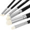 MBAIYO Lot de 6 pinceaux secs pour peinture miniature, pinceaux secs professionnels en laine, plusieurs tailles, brosses sèches pour modèles de jeu, figurines fantaisie