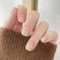 24Pcs False Nails Short Square, Gradient White Pale Pink French Fake Nail, Square Press on Nails with Elegant Design, Stick on Nail for Women Girls Nails Art (White Light Pink Gradient, One Size)