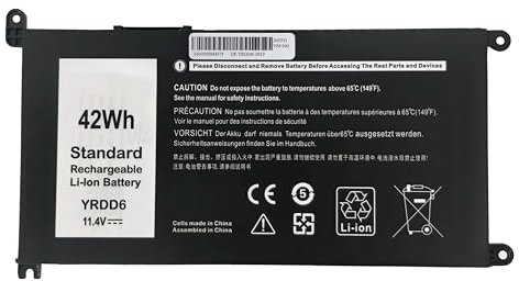 YRDD6 pour Dell Inspiron 5481 5583 3584 3781 Vostro 5481 5581 3583 5590 5490 3500 Latitude 3500, Compatible avec 1VX1H VM732 FDRHM WJPC4, 42Wh