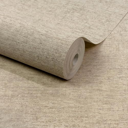 Grandeco Boutique Dakota Luxury Embossed Wallpaper, Natural Linen
