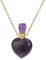 PH PandaHall Natural Amethyst Perfume Bottle Necklace, Heart Shape Essential Oil Diffuser Bottle Real Amethyst Crystal Stone Necklace Golden Chain for Women Jewellery, Purple, 1 Piece