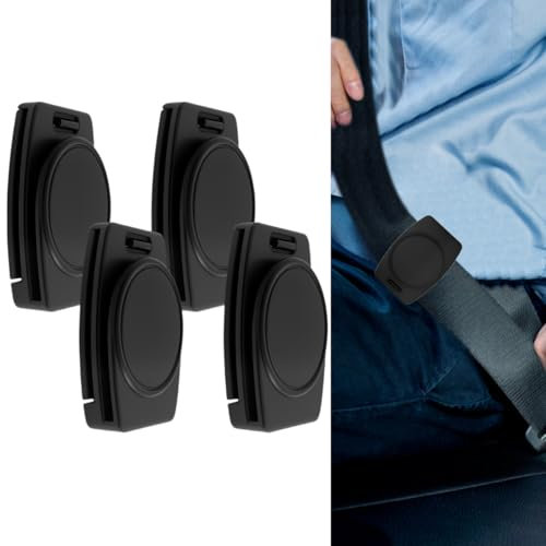 Lot de 4 ajusteurs de ceinture de sécurité - 4,5 × 6,5 × 1,5 cm - Pinces universelles pour ceinture de sécurité de voiture - Clips en plastique pour ceinture lâche