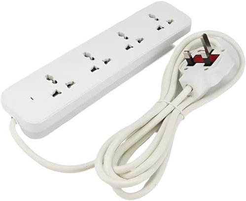 4 Gang Extension Lead Multi Plug Heavy Duty Extension Lead UK Pin Power Strip Extension,3 meter Electric universal Extension Lead 4 Way Extension Cord Desk Power Strip For Bedroom,Kitchen,Office