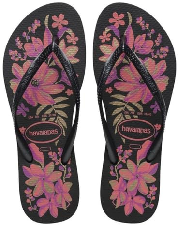 Havaianas Slim Organic FlipFlop Mujer Black/Grey/Gold 37 EU