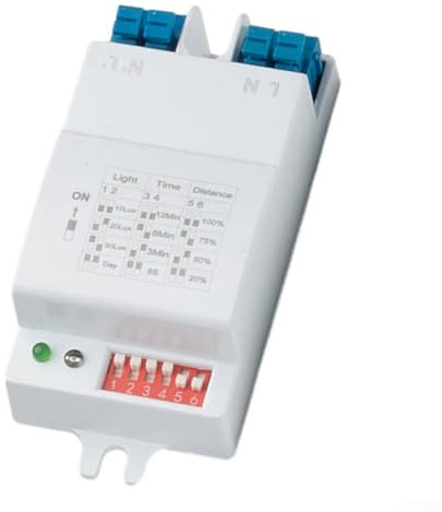 Sensor de movimiento de microondas ajustable con radio de detección de 8 m para soluciones de iluminación automática eficaces