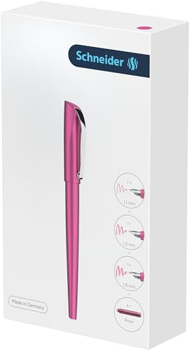 Schneider 143809 Callissima Kalligraphie Füller Geschenk-Set (3 verschiedene Federstärken inkl. Patronen) Pink, 4-teiliges Set