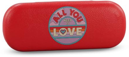 Half Moon Bay | The Beatles | All You Need Is Love | Red Protective Hard Eyeglass Case | Official Merchandise | Workshop to Record Desk Travel Accessory | Father’s Day 2026 Gift for Dad
