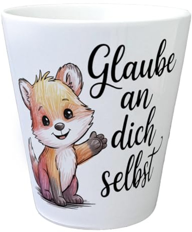 speecheese Blumentopf Kleiner Fuchs Glaube an Dich selbst lustiger | Spruch für Motivation