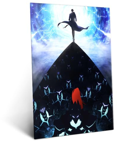Displate Metallposter Solo Leveling - Ani-May Exclusive - Sung Jinwoo Plakat - Wandbilder Moderne Anime Bilder Wohnzimmer Deko Schlafzimmer - Geschenk - Wanddeko Metall Poster 32 cm x 45 cm