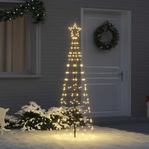 LED Weihnachtsbaum Warmweiß, 250 cm Eisen, 390 Lichter, für Innen & Außen, mit Erdspießen, energiesparend, Festliche Dekoration, künstlicher Baum