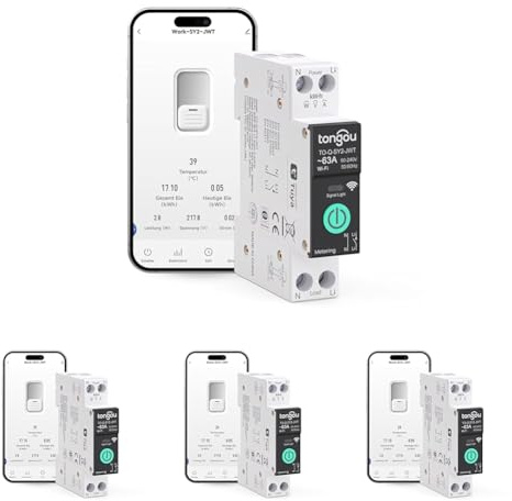 TONGOU SY2 JWT | WLAN Interruttore Relè intelligente | Misurazione della potenza | Automazione domestica | TUYA App Hub non richiesto | Controllo wireless dell'illuminazione e degli elettrodomestici​