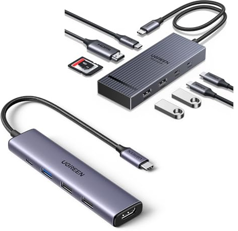 UGREEN 5-in-1 USB-C Hub & UGREEN 8-in-1 10Gbps USB-C Hub with SD Card Reader