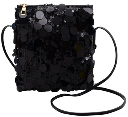 Uwiyo Glitzer Pailletten Umhängetasche Damen, Klein Damen Glitzer Crossbody Umhängetasche Elegante Pailletten Handytasche zum Umhängen Schultertasche mit Reißverschluss für Alltag Prom Party