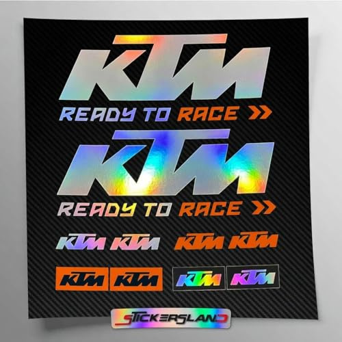 Stickersland® Aufkleber-Set kompatibel mit hologographischem Ready | persönlicher, privater und dekorativer Gebrauch | Aufkleber für Motorrad Rahmen Verkleidung | Decals Aufkleber Aufkleber