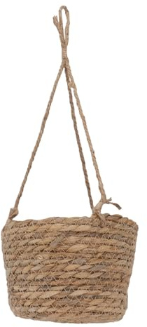 Levemolo Handmade Hanging Planter Basket Straw Khaki for Plant Flower
