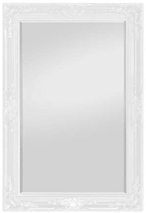 Rococo by Casa Chic - Grand Miroir Rectangulaire - Style Baroque Shabby Chic - 90x60 cm - Blanc Mat