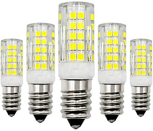 ZHENMING E14 LED Kaltweiß 12V Glühbirne 4W Ersatz 40W Halogen Birnen 6000K Nicht Dimmbar Niedervolt Kandelaber Lampen - 5 Pack [MEHRWEG]