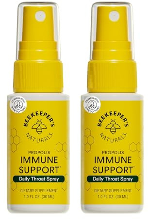 Beekeeper's Naturals Propolis Throat Spray for Daily Immune Support 1oz 2pk