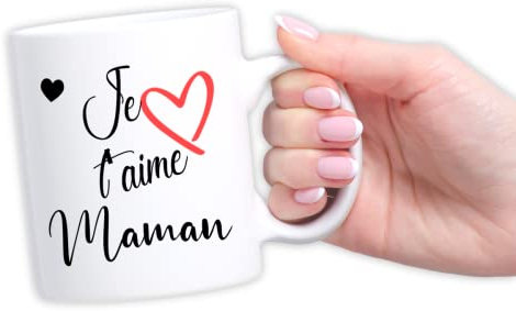 Mug personnalisé papa ou maman - Cadeau original - Déclaration d'amour - Tasse magique (Je t'aime maman)