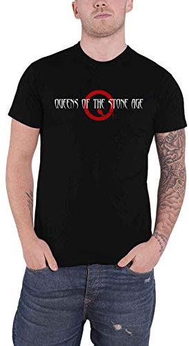 Queens Of The Stone Age T Shirt Text Band Logo Nue offiziell Herren Schwarz M