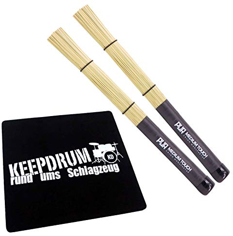 Pur PC1036 Cajon Brush Medium Touch Besen + keepdrum Sitzpad