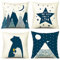 Artscope Samt Kissenbezug Dekorative Super Weich Kissenhülle mit Nordpol und Sterne Muster Dekokissen für Sofa Bett 45x45cm 4er Set