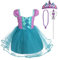Lito Angels Prinzessin Arielle Meerjungfrau Kleid mit Zubehör für Kleinkind Mädchen, Party Kostüm Verkleidung Geburtstagskleid, Größe 2-3 Jahre 98