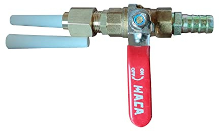 Ceramic Sandblasting Gun Assembly: Nozzle Tip (3/32 ID), Bracket, Brass Ball Valve and Connector 2Pcs Grinding Nozzle Tip Replacement,Valve Type Sandblaster Gun
