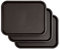 Juego de 3 bandejas de Servicio rectangulares de plástico – Bandejas de Comida rápida – Bandeja de Desayuno – Marrón