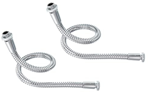 PATIKIL 11.8 Microphone Col Cygne, 2Pcs M10/M8 Filetage 8mm Métal Universel Tuyau Flexible Bras Col Cygne Tube Extension pour Multifonction Bricolage, Argenté