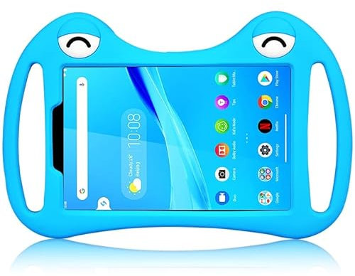 Funda de silicona Compatible con Alcatel Joy Tab 2 2020, tableta de 8,0 pulgadas para niños, funda con soporte plegable ajustable para Alcatel Joy Tab 2 ( Color : Blue , Size : Alcatel 3T 8 2020 )