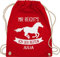 Turnbeutel Rucksack - Pferd Pferde - Mir reichts ich geh reiten - Unisize - Rot - tasche zum reit sachen für mädchen pferden gehe beutel pferderucksäcke pferdemotiv reicht s stoffbeutel