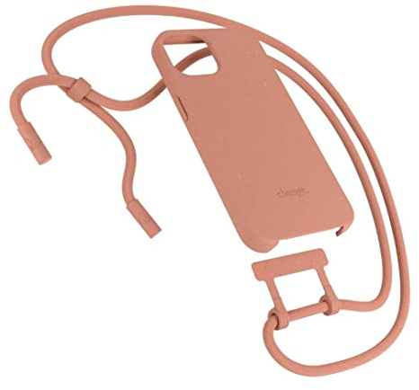 Woodcessories - Nachhaltige Handykette abnehmbar kompatibel mit iPhone 13 Hülle mit Band apricot, Peach orange - biologisch abbaubar